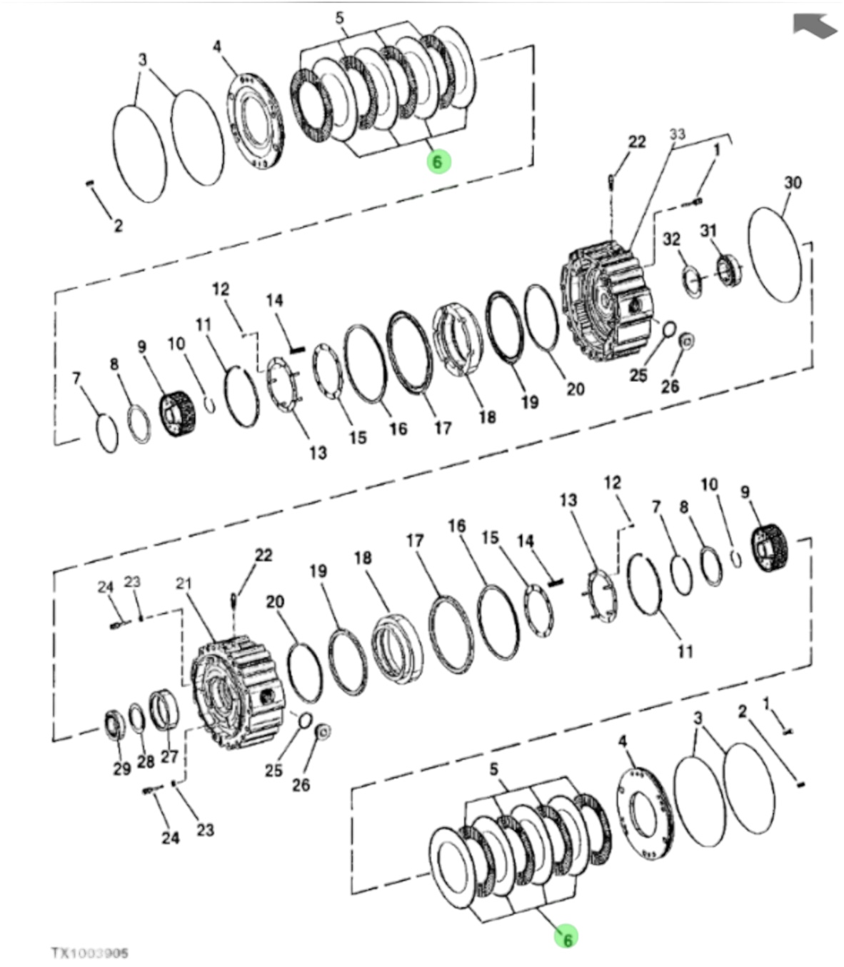 Plato de Freno de Servicio para Eje Trasero ZF (310E, 310G) #T164885