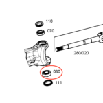Rodamiento inferior muñon eje delantero JD 310 (080) #AT339806