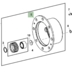 Porta planetario de reductor de eje delantero JD 310J/310K/310L (080/090) #T427094