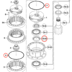 Kit retén / oring reductor giro Exc JCB # 05/902010  05/903876