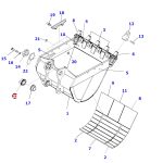 Buje de balde Excavadoras PC450  # 208-70-34230