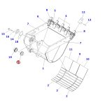 Buje de balde Excavadoras PC450  # 208-70-74170