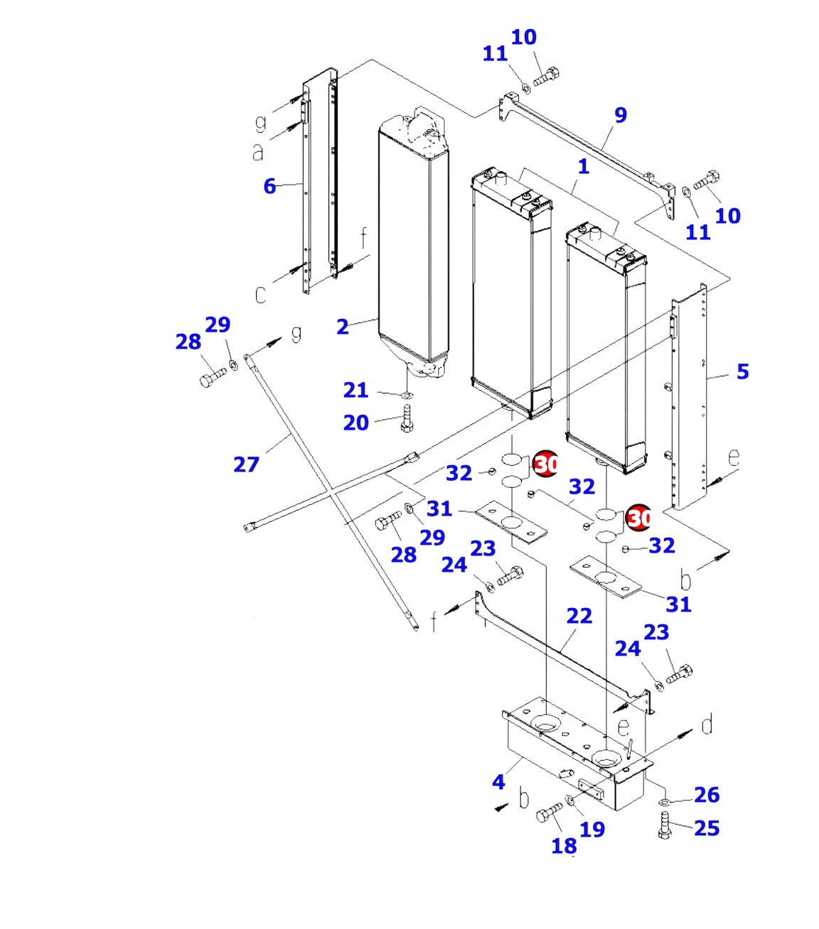 Oring de soporte de Radiador Komatsu D155AX-6 #17A-03-41220