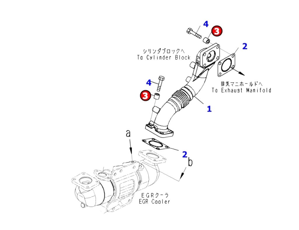Espaciador ducto recirculacion EGR  SAA6D125E #6631-11-5630