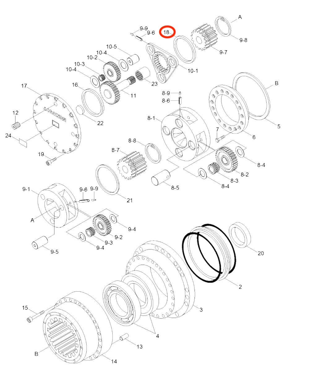 Anillo ajuste (2)Mando Final R250-7/9 a R330-7/9 #XKAQ-00210