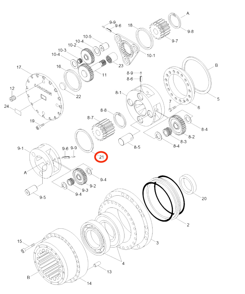 Anillo ajuste (3)Mando Final R250-7/9 a R330-7/9 #XKAQ-00213